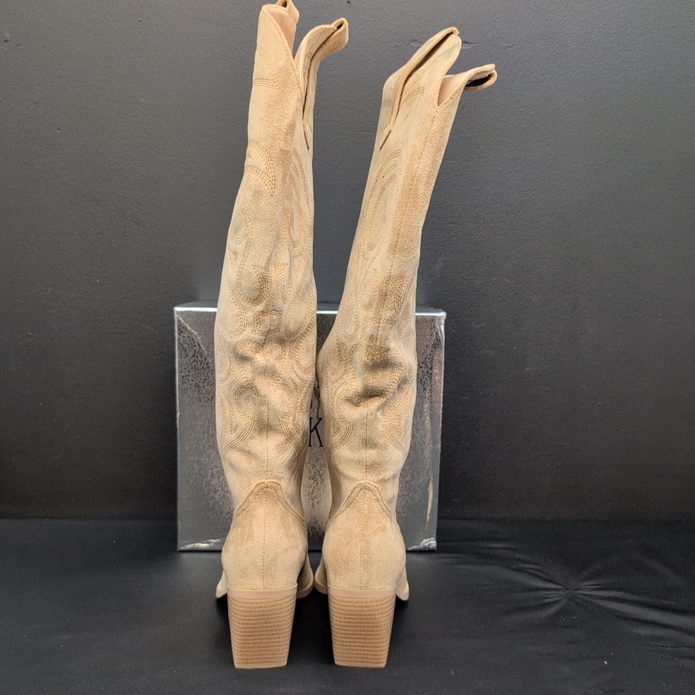 Wetkiss Western-Style Women's Knee High Cowboy Boots US 11 Tan - Picture 6 of 14